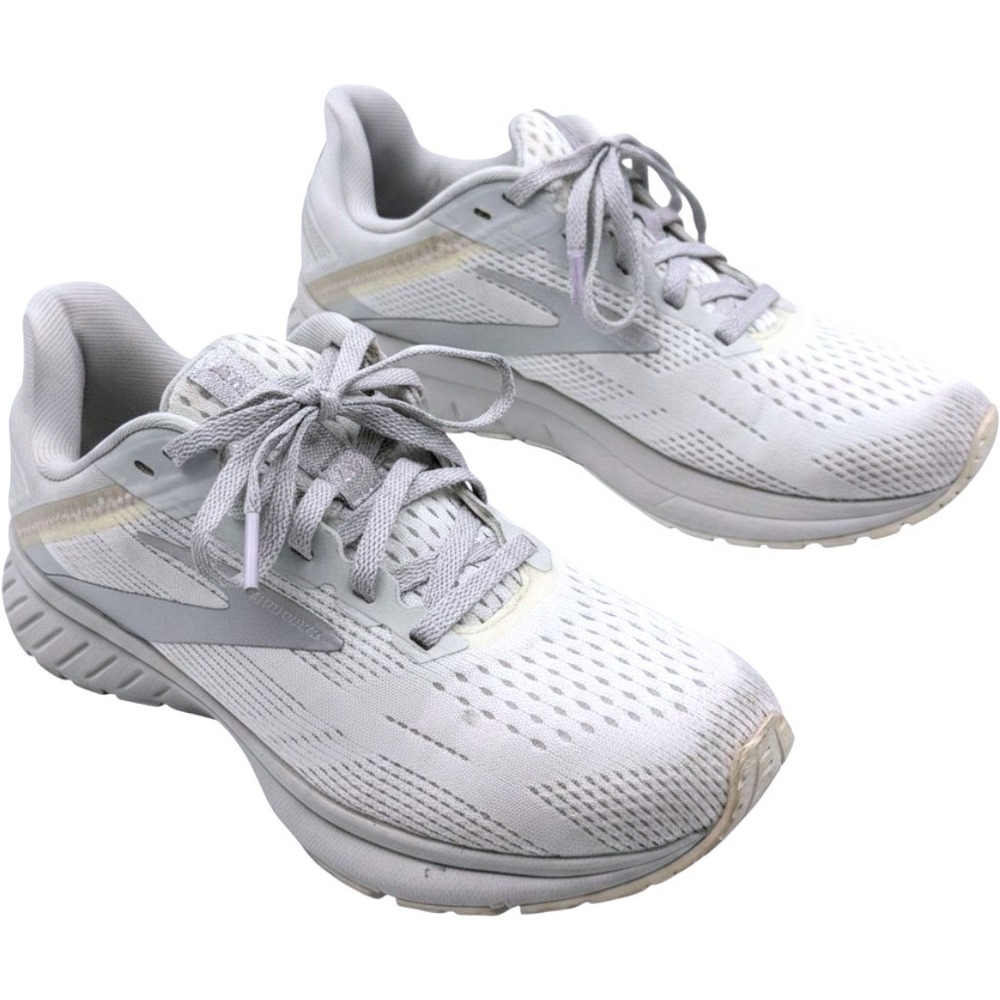 Brooks Ghost 14 Running Shoes Womens 5.5 Grey White Mesh Sneakers 1203651B174 - Picture 2 of 9